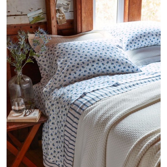 L.L. Bean Queen Size Blueberry Percale Sheet Set - Picture 1 of 4